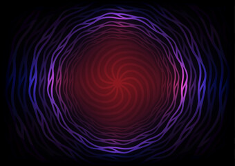Mandala line red wave geometry center background