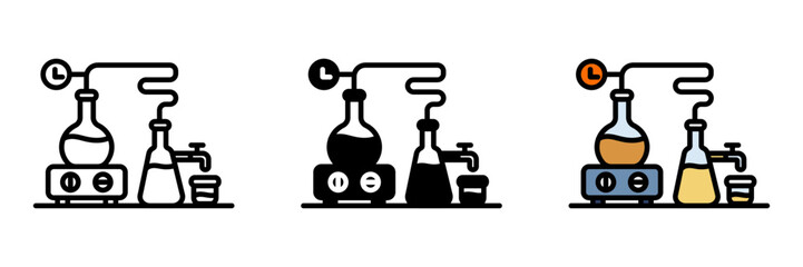 Essential Oil Distiller Icon, A device used to extract essential oils from plants through steam distillation, preserving their aromatic properties.
