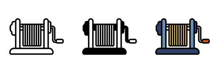 Pasta Maker Icon, A machine used to roll and cut dough into various pasta shapes, offering fresh, homemade pasta-making options.