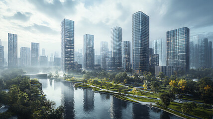 Naklejka premium city skyline