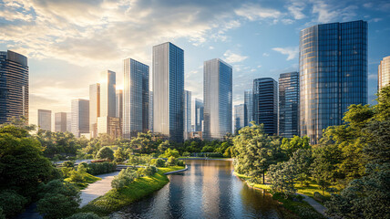 Naklejka premium city skyline