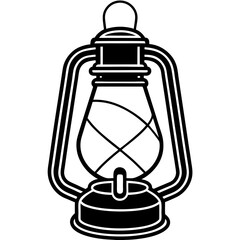 Obraz premium Kerosene lamp line art VECTOR