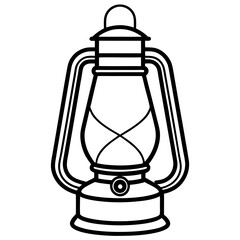 Fototapeta premium Kerosene lamp line art VECTOR