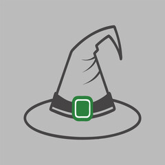 Free Vector halloween witch hat icon white background  generative ai