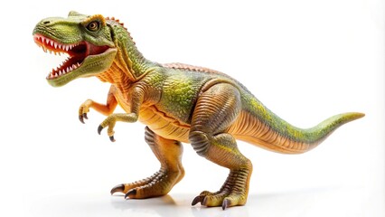 Obraz premium Wide-Angle Plastic Tyrannosaurus Rex Toy isolated on white background