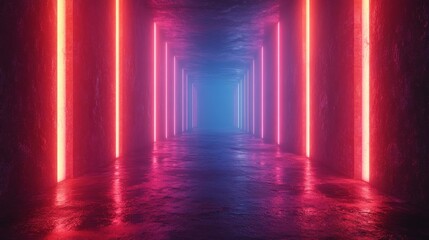 abstract neon backgroun with ascending glowing lines colorful laser rays