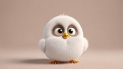 Obraz premium Cute bird in 3D style.