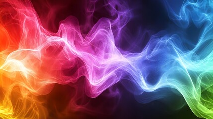 Obraz premium Colorful abstract smoke swirl creating a dynamic, vibrant background, perfect for artistic and creative projects.