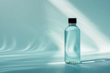 transparent glass boutique with water on the catwalk