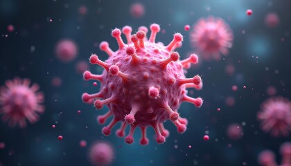 Fototapeta premium Viral particles in motion a microscopic view of a pandemic
