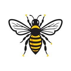 Bee icon isolated on white background. Vector illustration.