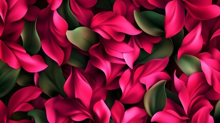 Obraz premium Psychedelic-inspired floral patterns with swirling lines, soft pink and green hues, bold contrasts, seamless design, romantic yet energetic.