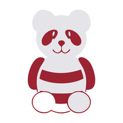 cute panda bear cartoon icon vector illustration design graphic flat style