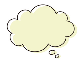 手描きの吹き出し_雲型_思考