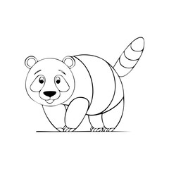 Cute cartoon panda. Vector illustration of a panda.