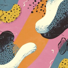 Fototapeta premium Abstract Color Play: A Symphony of Shapes and Hues