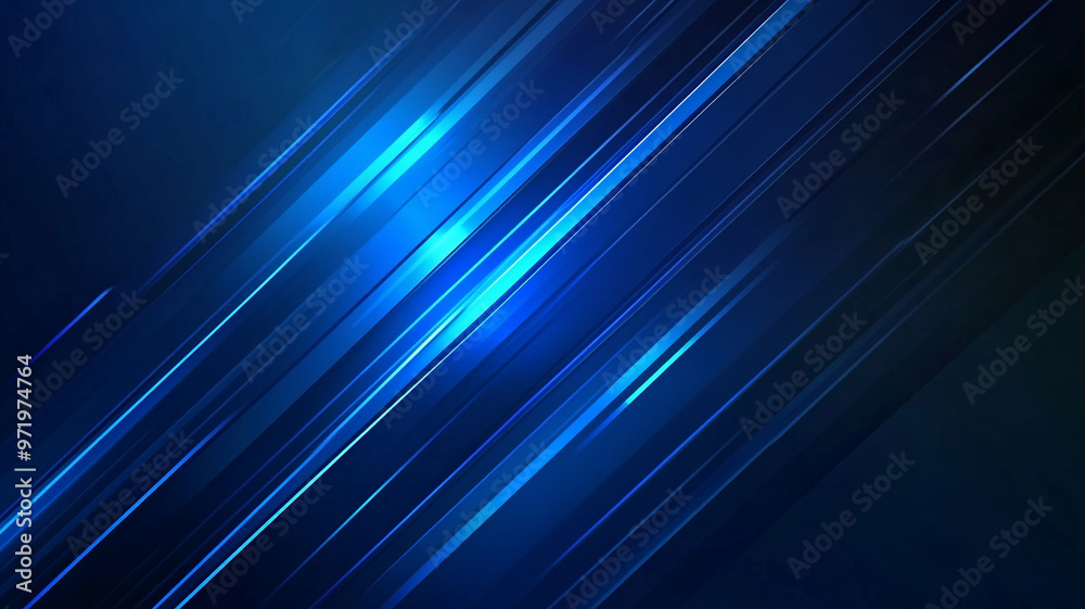 Poster dynamic blue lines creating a sense of motion and depth in a digital abstract design