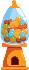 Classic gumball machine filled with colorful candy, bringing back memories of childhood joy