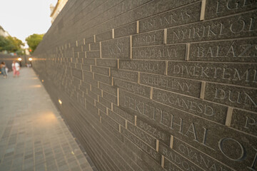 closeup of the trianon memorial of Budapest near Kossuth square