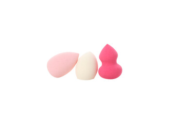 PNG,Multicolored makeup sponges, isolated on white background