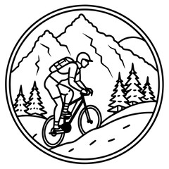 mountain bike sign svg vector metal wall art laser cut files