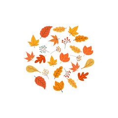 Autumn leaves vector background banner