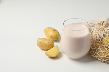 Potato milk, concept of fresh and healthy drink