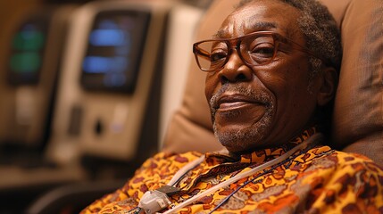 A patient undergoing dialysis treatment, highlighting kidney function in excretion.