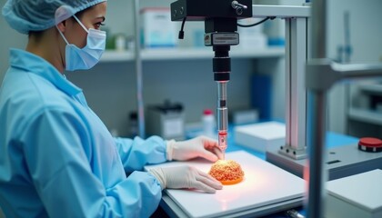  Scientist conducting a precise experiment in a lab