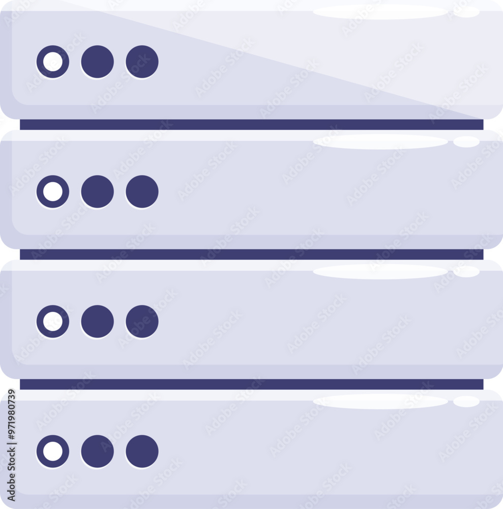 Poster stack of servers is processing data, representing the concept of cloud computing