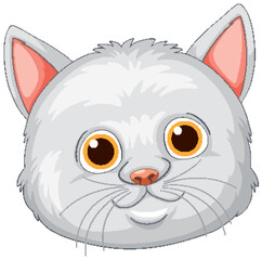 Cute Cartoon Cat Face