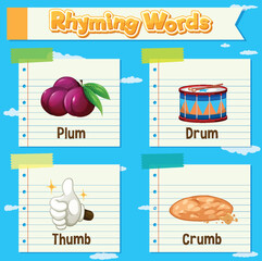 Rhyming Words Educational Illustration
