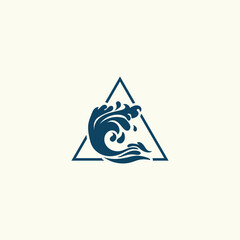 ocean wave logo vector