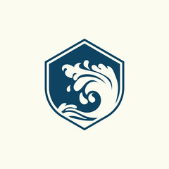 ocean wave logo vector