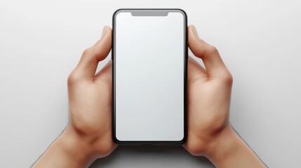 funny cartoon flexible tangle african hands hol smartphone with blank screen business clip art isolate on white background