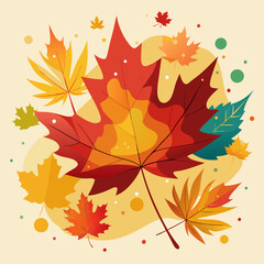 Obraz premium autumn leaves illustration