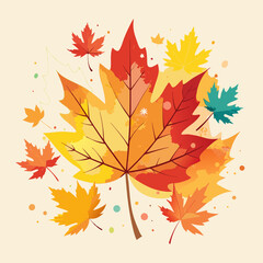 Obraz premium autumn leaves illustration