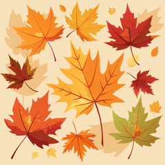 Obraz premium autumn leaves illustration