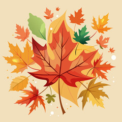 Fototapeta premium autumn leaves illustration