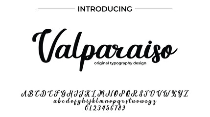 Valparaiso Font Stylish brush painted an uppercase vector letters, alphabet, typeface