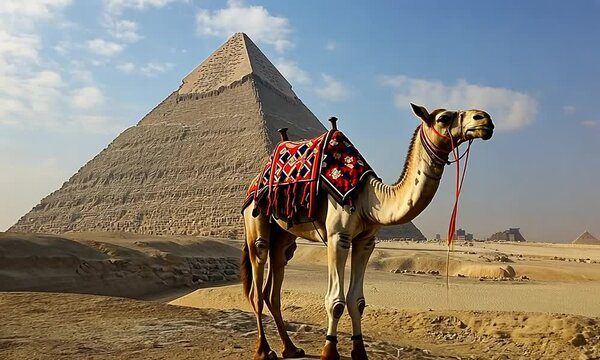 Camel in Front of the Great Pyramid of Giza