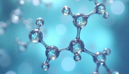  Molecular structure in a blue abstract background