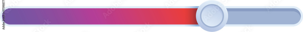 Poster horizontal slider showing progress with gradient from purple to red and round handle