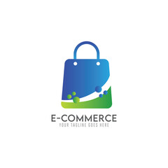 Flat e-commerce logo template collection