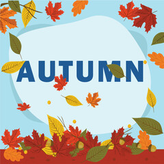 Obraz premium Autumn Leaves Border. Large text 