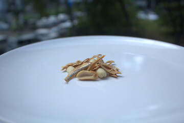 Sagu Lemak Asli Sarawak with different flavour such as salted egg, peanut and anchovies. Sagu Sago Medong Dalat Sarawak. Makanan tradisional sarawak