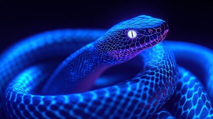 glowing snake with neon effect
