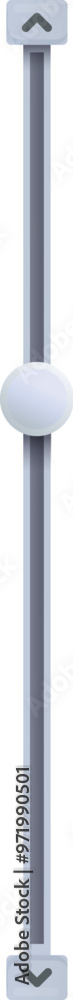 Poster minimalistic vertical slider allowing user to adjust a value by moving a round handle