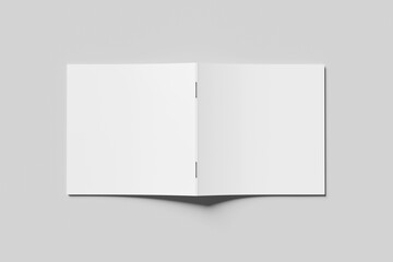 Blank square magazine for mockup on gray background