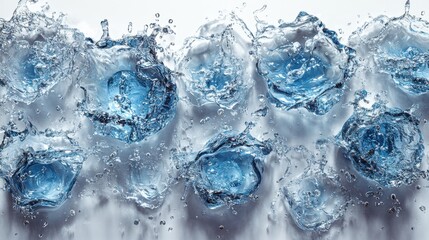 set of blue water splash clip art isolate on white backgroun assorte splashing liqui shapes collection